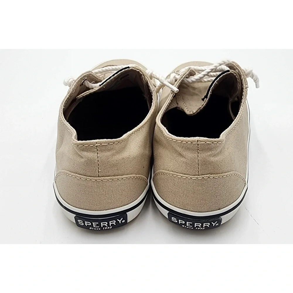 Sperry LTT Top Sider Linen Sneakers Women 6 Oatmeal Beige Slip On STS81820 EXC